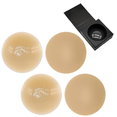 Generisch Cales Nipple Cover 2 Pairs, Reusable Adhesive Silicone Pasties Nipple Covers Breast Pads Strapless Nipple Pasties (#12,7CM)