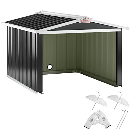 Gardebruk® Mähroboter Garage 86x100x63cm Satteldach Metall Witterungsbeständig 4X Erdanker Carport Rasen Garten Anthrazit