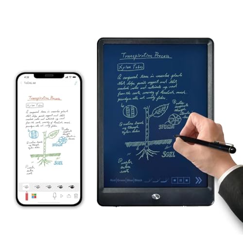 Ophayapen Smart Pen + Smart Writing Board Set, SmartPen Echtzeit-Synchronisation zum Digitalisieren, Speichern und Teilen von Papiernotizen, Verwendung mit Ophaya Pro+ App, Kompatibel mit Android und