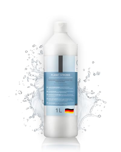 Planet Strong® - 1L alkoholfreies Desinfektionsmittel-Konzentrat, u.a. für Hände, Flächen & Haut - Gegen Bakterien, Viren, Sporen, Pilze, Hefen, Schimmel und Gerüche | Flasche (Halal & Koscher)