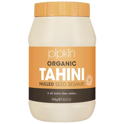 Pipkin 100% Bio-Tahinipaste 908g – Geröstete und gepresste äthiopische Sesamsamen – alles natürlich, koscher, vegan, nicht genmanipuliert