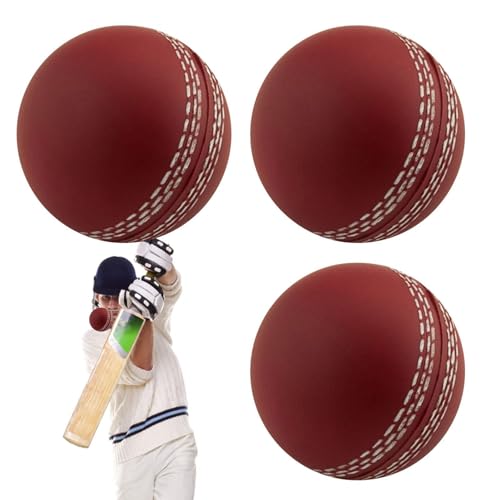 Cricket Ball, PU Cricketball Zum Üben, Bälle Für Cricket, Wiederverwendbar Weiche Cricketbälle, Cricket Ball Senior Handgenähte, Tennisbälle Zum Schwingen, Hüpfen Und Drehen