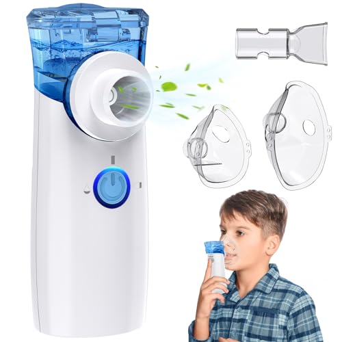 AU YAT Inhalationsgerät, Wiederaufladbarer USB C Inhalator Vernebler mit Tragbarem Design, Super Leiser Inhalationsgerät Kinder, Effizienter Inhaliergerät Kinder für unterwegs