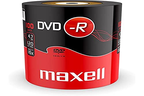 Maxell 275733 DVD-R Rohlinge (16x Speed, 4,7GB, 100er Shrink) 100 Disk - Shrink Wrapped