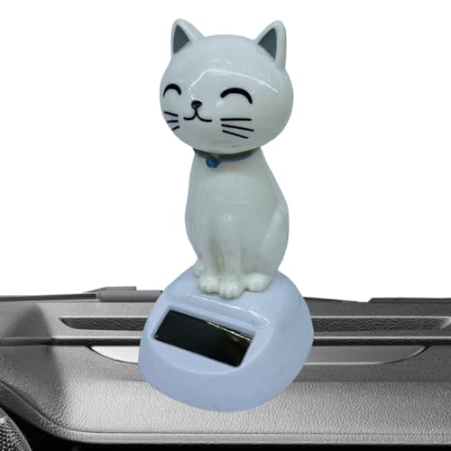 shizuku Katze-Auto-Armaturenbrett-Ornament, Solar-Wackelkopf-Katze - Tanzende Spielzeugornamente - Tänzer-Figuren, schüttelnde Ornamente, Auto-Interieur-Puppen-Ornamente, tanzende Spielzeug-Ornamente