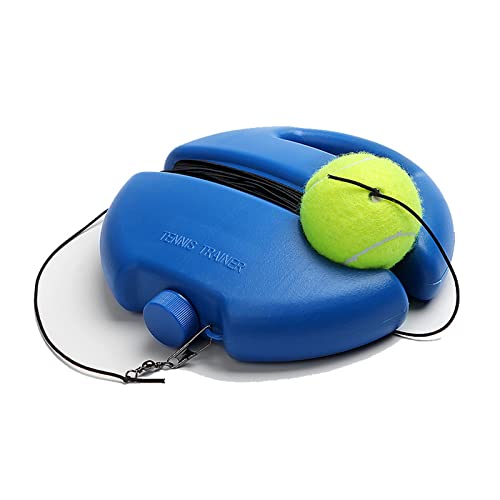 Hpamba Tennistrainer Tennis-Rebound Tennis-Trainer Set Elastisches Tennistraining Tennistrainer mit Ball Kunststoff Tennistrainer für Anfänger, Kinder und Erwachsene Solotraining 1 Stück (Blau)