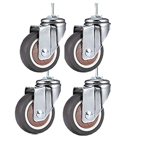 4PCS 1-2inch Furniture Caster Soft Universal Wheel Swivel Caster Roller Wheel for Platform Trolley Household Accessory (Color : Universal Wheel B, Size : 1.0 Inch)