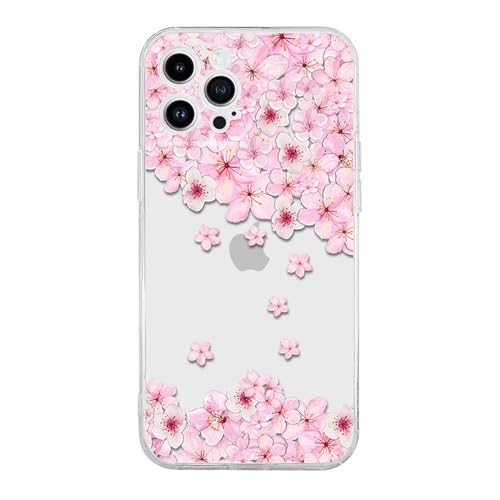 Rnrieyta Miagon Kreativ Blume Hülle für iPhone 8/7/SE 2020/2022/2023,Schmetterling Blätter Blumen Flower Serie Schutzhülle Transparentes Weich TPU Cover Dünne Kratzfeste Silikon Gel