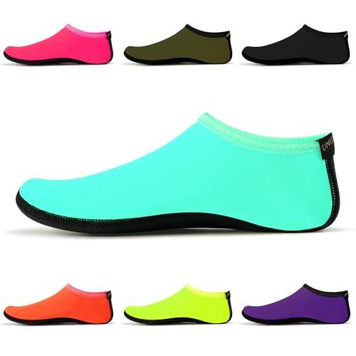 Uncle Paul Wassersocken – Unisex-Indoor-Yoga-Socken, Barfuß-Wasserschuhe, Strand, Surfen, Tauchen, Heim-Slipper, Pool für Kinder und Erwachsene Blau EU Größe 39-41 SWA15LBXL