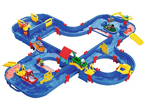 AquaPlay - AquaPlay´nGo - 160x145x22cm große Wasserbahn, größte Wasserwelt von AquaPlay, inkl. 4 Tierfiguren und 4 Booten, für Kinder ab 3 Jahren