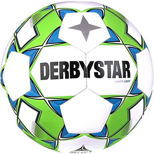 Derbystar Unisex – Erwachsene Fußball Junior Light V23 Weiß/Grün/Blau Größe 5