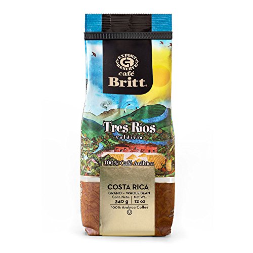 Cafe Britt Costa Rica Tres Ríos Valdivia Arabica ganze Bohne Kaffee, 340 g Packung