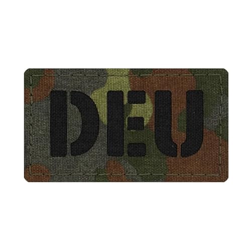 Café Viereck ® Bundeswehr Germany Deutschland DEU Patch Lasercut - 9 x 5 cm mit Klett 1 Stück (flecktarn oliv)