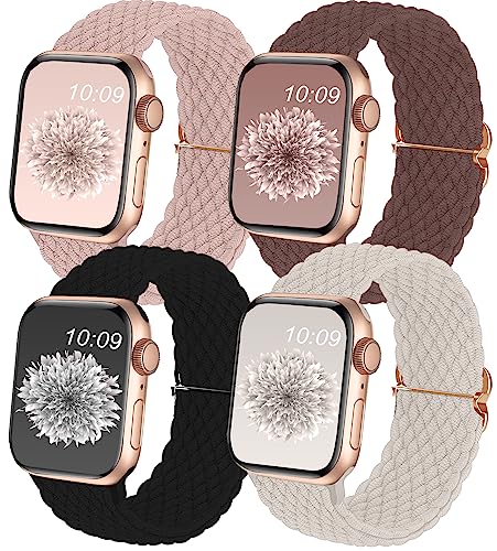 Geflochtene Armbänder Kompatibel mit Apple Watch Armband 38mm 41mm 40mm für Frauen Männer,Stretchy Einstellbar Geflochtene Watch Armband für iWatch Series 9 8 7 6 5 4 3 2 1 Ultra/Ultra 2 SE