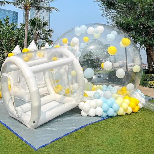 Aufblasbares Blasenhaus für Kinder, 3 m, durchsichtig, aufblasbar, mit Gebläse und Pumpe für den gewerblichen Gebrauch, luxuriöses 100 % PVC-Bubble-Haus für den Außenbereich, Hinterhof, Festival,