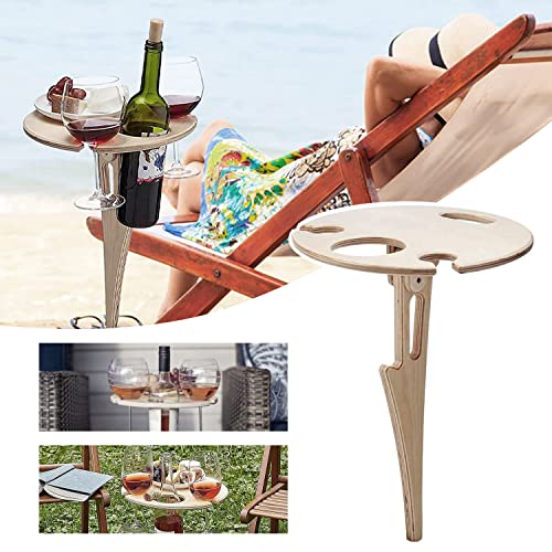 MEISHANG Tragbarer Outdoor Weintisch,Klappbarer Weintisch,Weintisch Tragbar,Wein Geschenk Idee,Tragbarer Weintisch für Garten,Kleiner Strandtisch,Klapptisch für Außenbereich