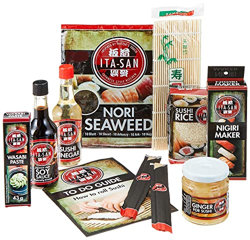 ITA-SAN, Sushi-Box (9-teiliges Komplett Set, Ideal zum Ausprobieren oder zum Verschenken) 1er Pack, Weiß