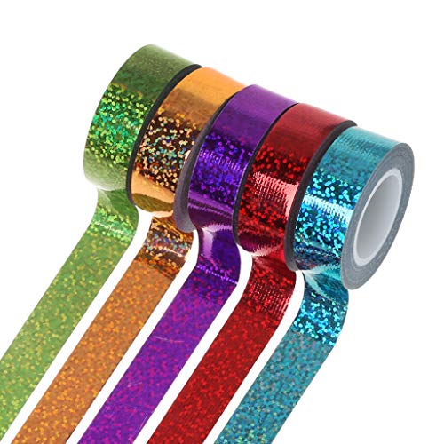 Glitzerband, Rhythmische Gymnastik-Dekoration, Verpackungsband for DIY-Scrapbooking, dekoratives Washi-Band mit mehreren Mustern, Rhythmische Gymnastik-Dekoration, holografisches Glitzerband