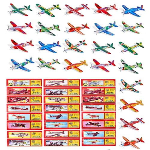 YANGUN 24er Gleitflugzeuge Set, Styroporflieger Flugzeuge Modell, Einzeln Verpackten Styropor Segelflugzeuge, Styropor Flugzeuge für Kinder, Gleiter Flieger, für Kindergeburtstag Gastgeschenke