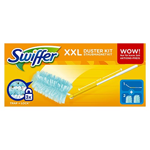 Swiffer Staubmagnet Starterkit - XXL Griff plus 2Tücher, 1er Pack (1 x 1 Stück)