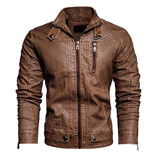 SRZYMJ Lederjacke Herren Khaki Jacke Leder Windbreaker Herren Schwarz Grün Shell Jacke Softshell Jacke Regenmantel Wasserdicht Atmungsaktiv 3XL Winterjacke Herren Wasserdicht