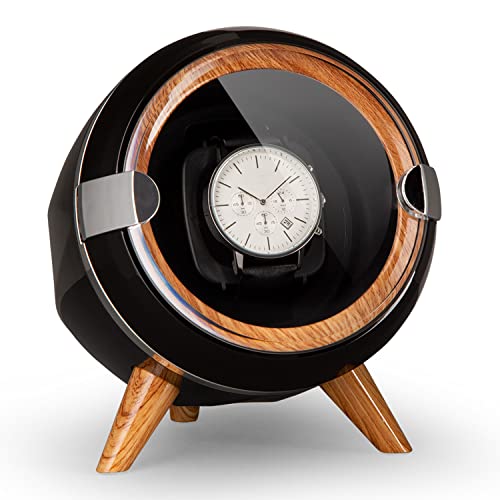 Klarstein Uhrenbeweger, Automatik-Uhrenbeweger für Herren & Damen, Uhrenbeweger für Automatikuhren, Watch Winder mit Holz-Look, 4 TPD & 3 Rotationen, Leiser Uhren-Beweger, Uhrenbeweger für 1 Uhr