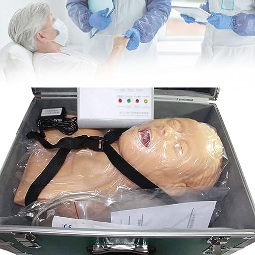 SACLMD Intubation Manikin Training Krankenpflege Schaufensterpuppe,Erwachsene Intubationsmodell,Mit Zahnalarm-Gerät Simulator Atemwegsmanagement Trainer Intubation Head Lehre Unterrichtet