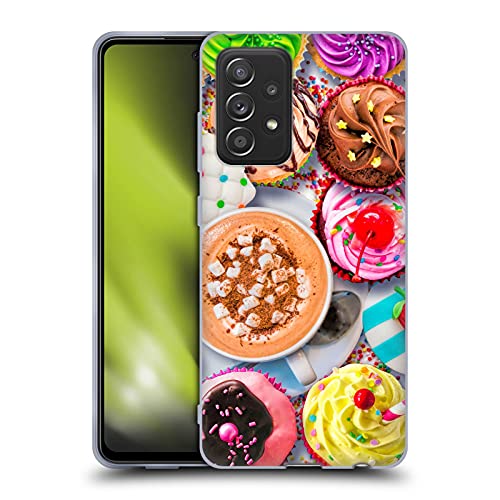 Head Case Designs Offiziell Offizielle Aimee Stewart Cupcackes Und Kakao Farbige Bonbons Soft Gel Handyhülle Hülle kompatibel mit Galaxy A52 / A52s / 5G (2021)