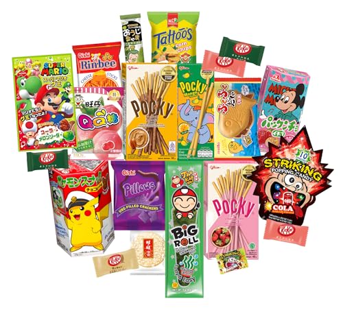 Asiatische Süßigkeiten Box Snacks Candy Jelly Chips Cracker aus Thailand Taiwan Japan Korea China Philippinen mit über 30 Teilen Geschenk-Box Probierset Probierpaket