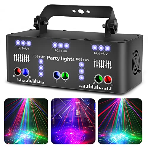 Discolicht Partylicht, LED RGB Licht DJ Projektor Musikgesteuert DJ Disco Lichter, DMX Effektstrahler Für KTV Familientreffen Hochzeit Geburtstag Halloween