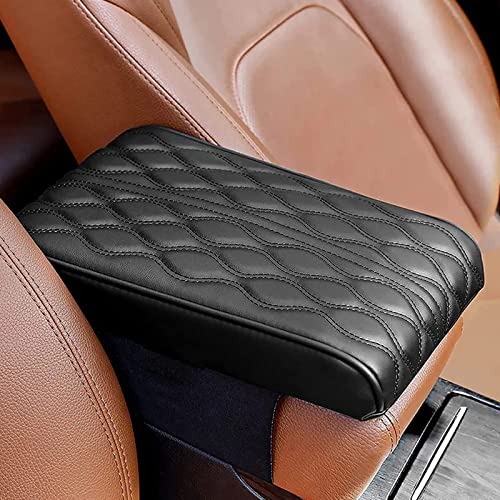 ZOSONET Armlehnenbox aus Gedächtnisschaum für Fahrzeuge - Leather Car Armrest Box Pad, Universal Auto Armlehnen Auflage, Auto Mittelkonsole Pad, Mittelkonsole Abdeckung, Dicke 5cm(Schwarz)