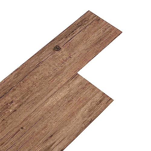 INMOZATA 5,01m² PVC Bodenbelag Selbstklebend Holzoptik Vinylboden Selbstklebend Rutschfeste Wasserfest Schneidbar Laminatboden -91,5cm x 15,2cm -Dicke 2 mm-36 Fliesen-Braun