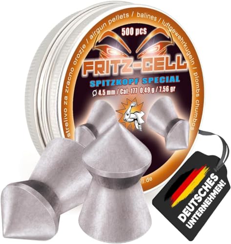 WEILAX 500 Spitzkopf Special Aero Diabolos 4,5mm Fritz-Cell für Luftgewehr Luftpistole 4,50 Diabolo (Aero Special) Luftpistolenkugeln Luftgewehrkugeln