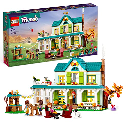 LEGO Friends Autumns Haus, Puppenhaus mit Tierfiguren und Zubehör, Mini-Puppen Autumn, Mia und Haustieren, Spielzeug für Mädchen und Jungen ab 7 Jahren, 2023 Charaktere 41730