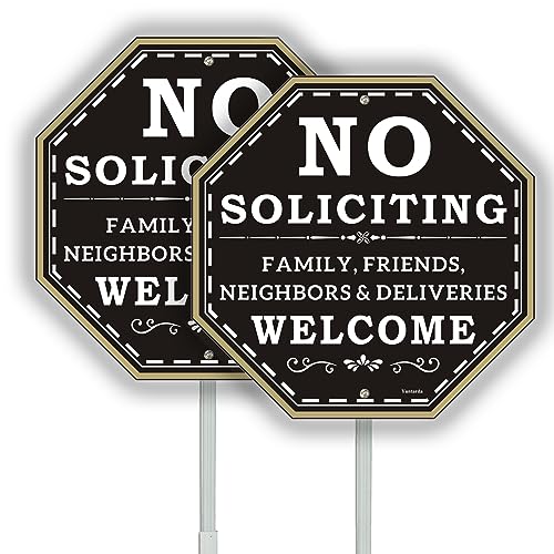 71,1 cm No Soliciting Schilder für Haus, Yuntarda 2er-Pack, 25,4 x 71,1 cm, Schild mit Aluminium-Legierung, wetterfest, einfache Installation für den Innen- und Außenbereich