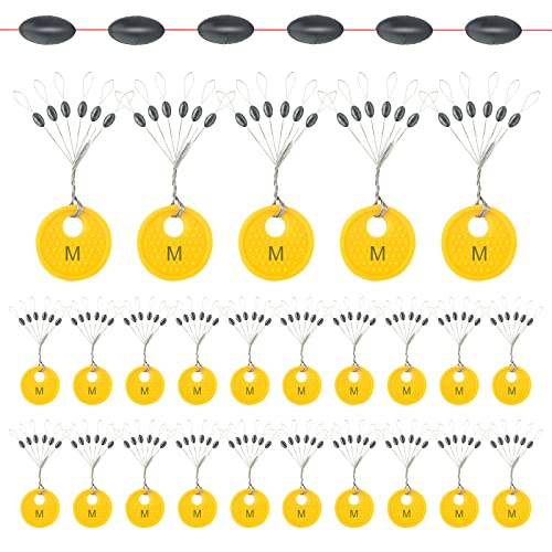 Realure 150/300 STK Gummistopper Angeln 6 in 1 Gummiperlen Angeln Kleine Schnurstopper Angeln Forellen Stopper Angeln für 0,1–0,43mm Linie Stopper Angeln und Sinker Stops Oval (150pcs, M)