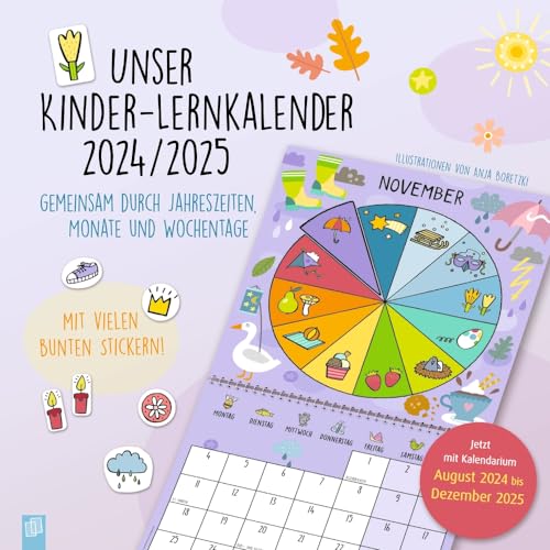 Unser Kinder-Lernkalender 2024/2025: Gemeinsam durch Jahreszeiten, Monate und Wochentage (Mein Lern- und Spaßblock mit Rabe Linus)