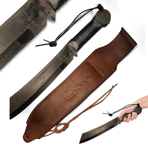 Rambo 4 Machete mit Scheide, Jagdmesser, Messer Outdoor, Stahl Messer, Outdoor Messer, taktisches Messer & Survival Messer für Rambo-Fans