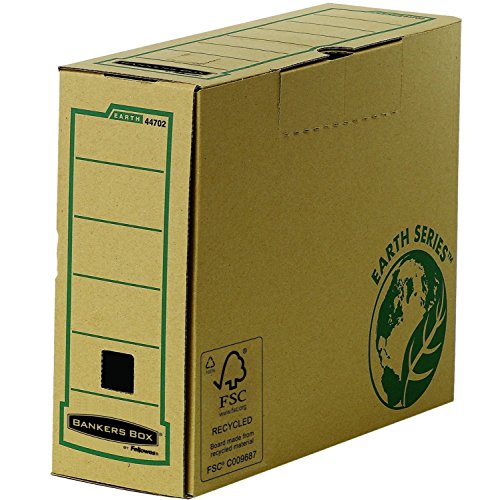 Bankers Box by Fellowes Earth Archiv-Ablagebox, A4, Einsteckdeckel zum Verschließen, aus Recycling- und FSC-zertifiziertem Papier, 20 Stück