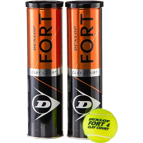 Dunlop Tennisball Fort Clay Court – für Sandplatz, Rasen & Hartplatz (2x4er Dose)