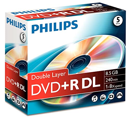 Philips DVD+R DoubleLayer 8.5GB 8x Rohlinge 5er Pack Jewelcase