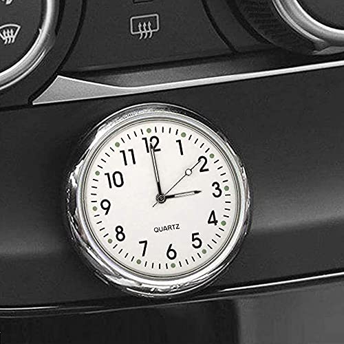 Jedew Car Clock, Mini Quartz Analogue Car Dashboard Clock Time Display Stick-on Clock Air Vent Car Decoration Universal and Bright