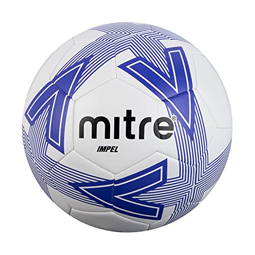 Mitre Impel L30P Fußball, hohe Strapazierfähigkeit, Formbeständigkeit, Weiß/Blau, 5