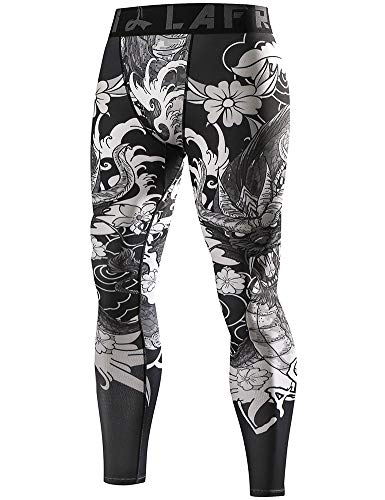 LAFROI Herren Schnelltrocknende Kompressions-Leggings-YSK08 (Dragon,MD)