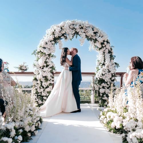 dofopo Weißer Hochzeit Teppich 100x1000cm Teppich Weiss 2,5mm Dicke Weiß Hochzeitsteppich Gangläufer Event Teppich für Drinnen und Draußen