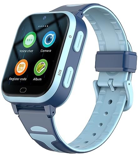 Fitonme 4G Smartwatch Kinder GPS Tracker Uhr Telefon WLAN Wasserdichter Echtzeit-Position Videoanrufnachricht Schrittzähler Geofence SOS Anti-Lost für die frühkindliche Bildung Kinder GPS Uhr