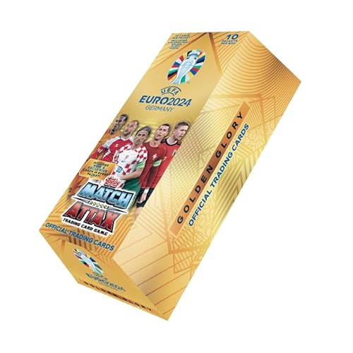 Topps Official Euro 2024 Match Attax - Golden Glory Full Box - 10 Päckchen (10 Karten pro Päckchen). Online Exklusiv!