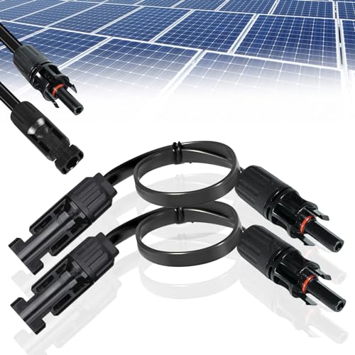 2 Stück Solar Verlängerungskabel 4mm², Solarkabel Verlängerung, Solarkabel Pv Kabel Verlängerung Mit Stecker Kupplung Flach Fensterdurchführung Stromkabel Kabel, Für Solarmodule Balkonkraftwerk