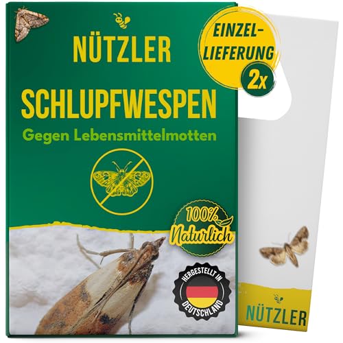 Nützler ® Schlupfwespen gegen Lebensmittelmotten - EINZELLIEFERUNG - (2 Karten, 1 Lieferung) - Nützlinge - Mottenbekämpfung mit Trichogramma evanescens