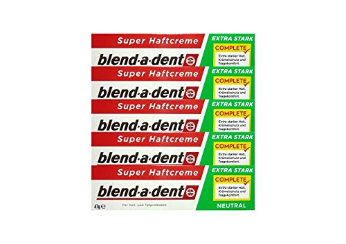 5x Blend a dent Complete Haftcreme Neutral für Voll- und Teilprothesen, 47g